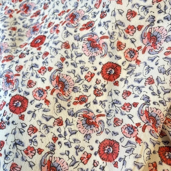 LoveShackFancy Nellie Floral Silk Blouse Top S - Picture 11 of 12